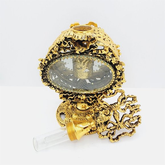 Vtg STYLEBUILT Ormolu Gilt Ornate Filigree Rococo Regency Vanity Perfume Bottle - Picture 10 of 14